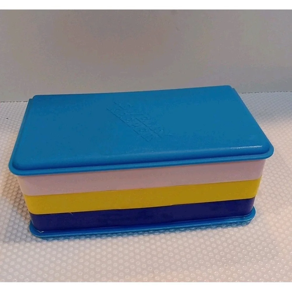 Vintage Emson 1988 Plastic Jewelry Keeper Compartment‎ Colorful Storage Box